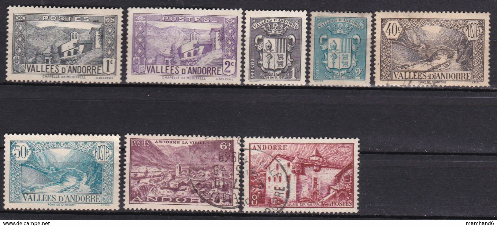 Andorre Français Principauté N°24-25-47-48-62-65-125-128 Neuf Sans Gomme Et Oblitéré - Used Stamps