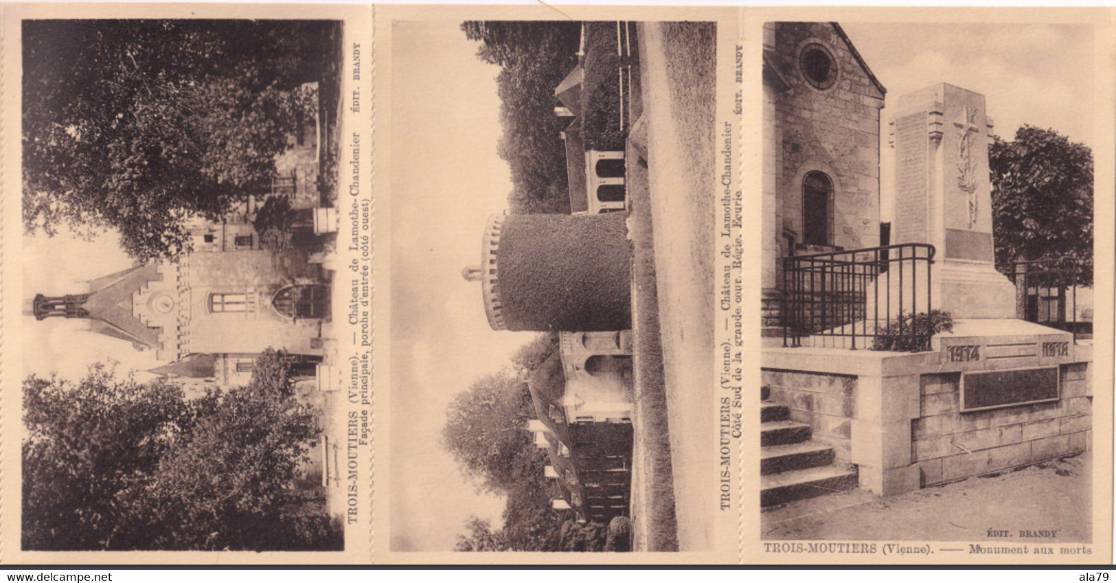 Tois Moutiers Chateau De Lamothe Chandenier Carnet Complet 10 Cartes - Les Trois Moutiers