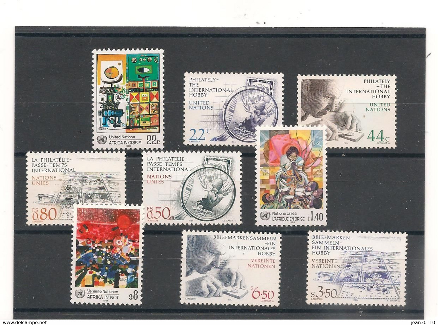 1986 PHILATÉLIE ET  AFRIQUE EN CRISE COTE : 18,25 € - Gemeinschaftsausgaben New York/Genf/Wien