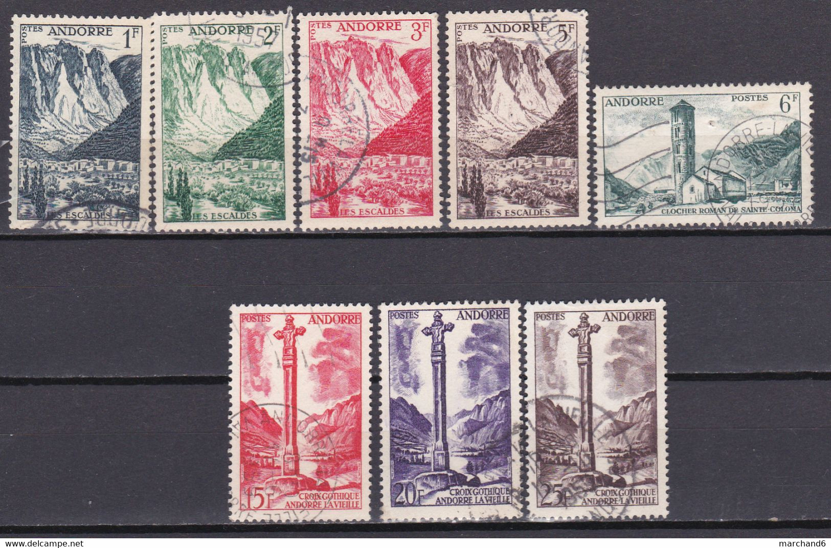 Andorre Français Principauté Paysages N°138-139-140-141-142-146-148-149 Oblitéré - Used Stamps
