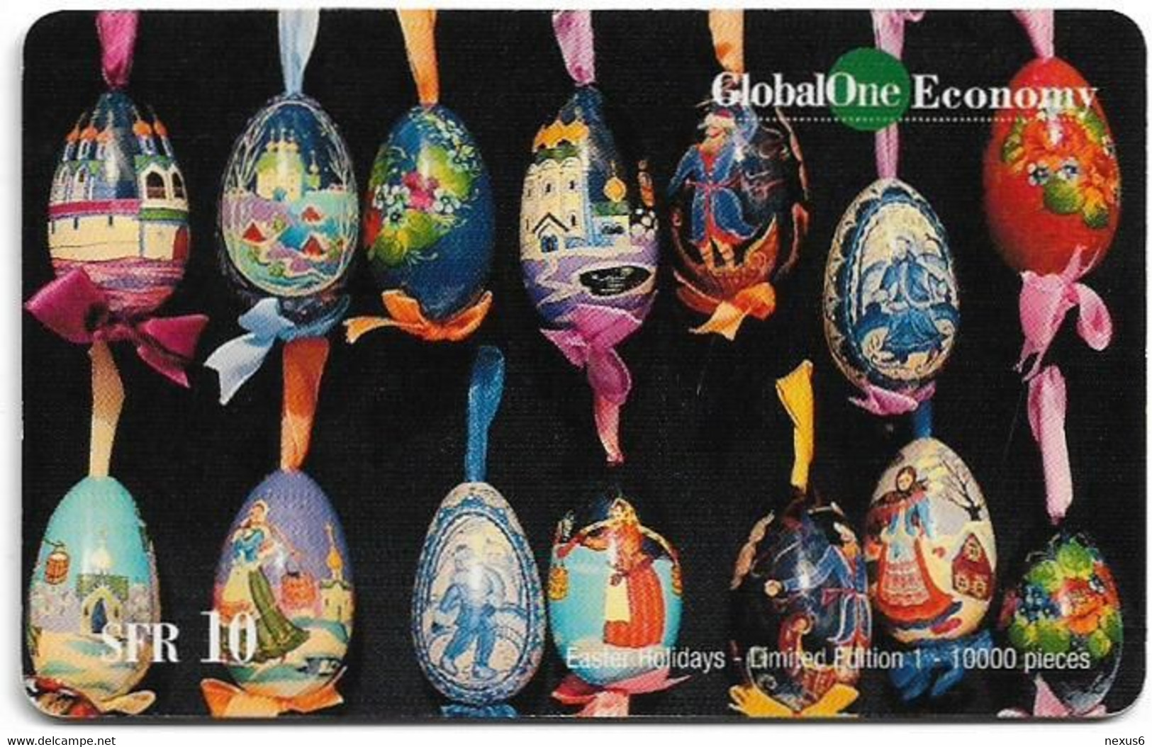 Switzerland - Global One - RGO81 - Easter Holidays - Painted Eggs, Remote Mem. 10Sfr, 10.000ex, Used - Switzerland