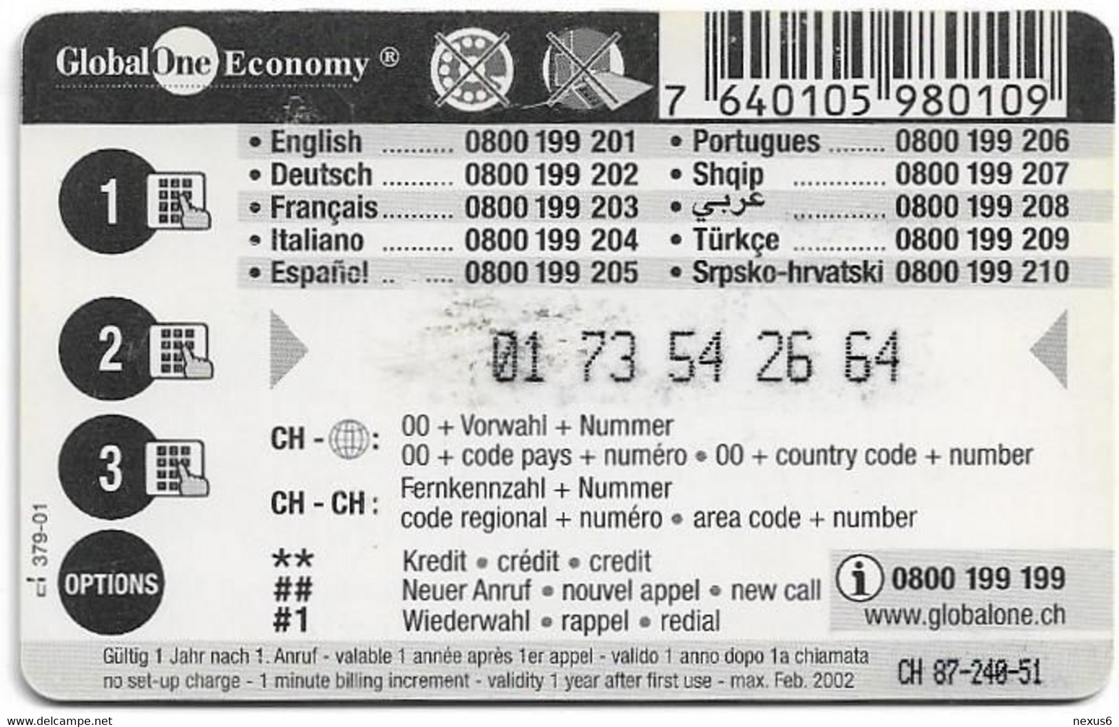 Switzerland - Global One - RGO81 - Easter Holidays - Painted Eggs, Remote Mem. 10Sfr, 10.000ex, Used - Switzerland