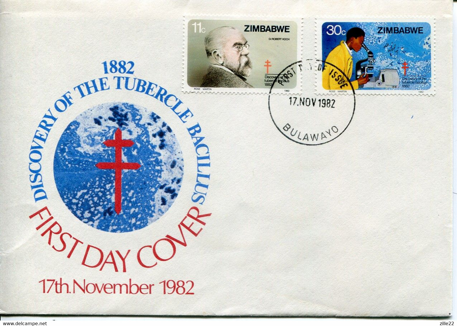 Zimbabwe Mi# 269-70 Used On Official FDC Bulawayo - TBC Robert Koch - Zimbabwe (1980-...)