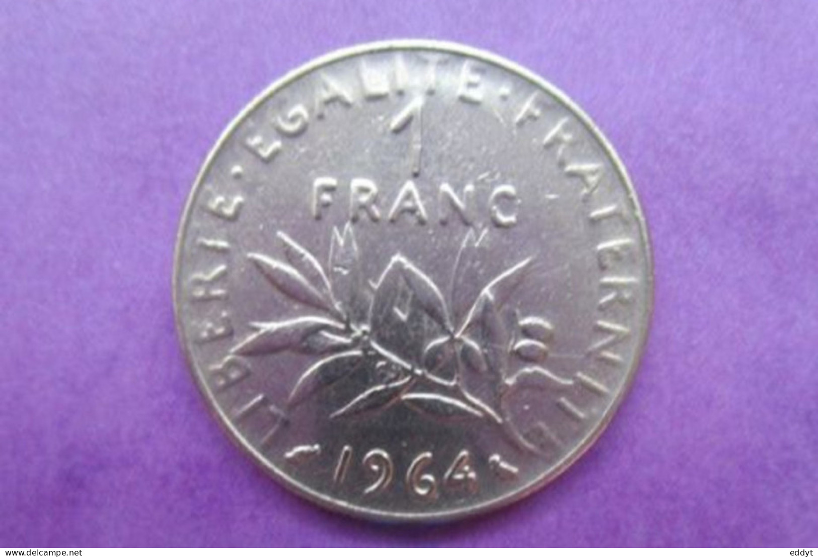 Pièce De 1 Franc 1964 Type SEMEUSE NICKEL 6 Gr - Dia : 24 Mm SUP. - Abarten Und Kuriositäten