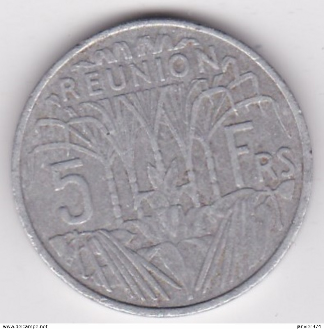 ILE DE LA REUNION. 5 FRANCS 1955 . ALUMINIUM - Riunione