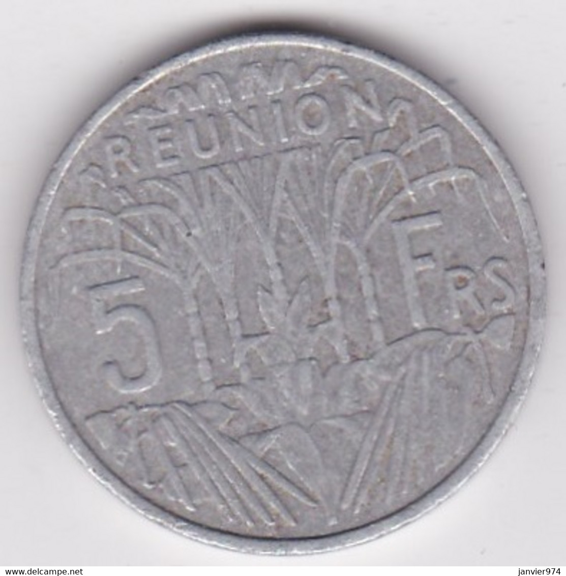 ILE DE LA REUNION. 5 FRANCS 1955 . ALUMINIUM - Réunion