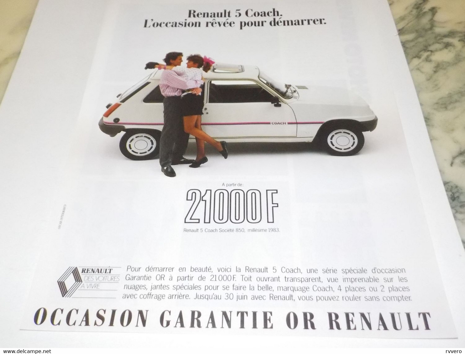 ANCIENNE PUBLICITE AUTOMOBILE RENAULT R 5  COACH 1982 - Cars