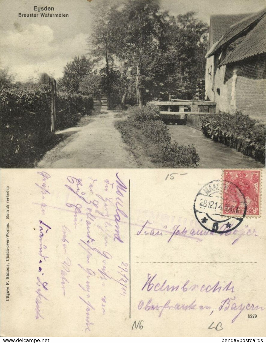 Nederland, EIJSDEN, Breuster Watermolen, Water Mill (1914) Ansichtkaart - Eijsden