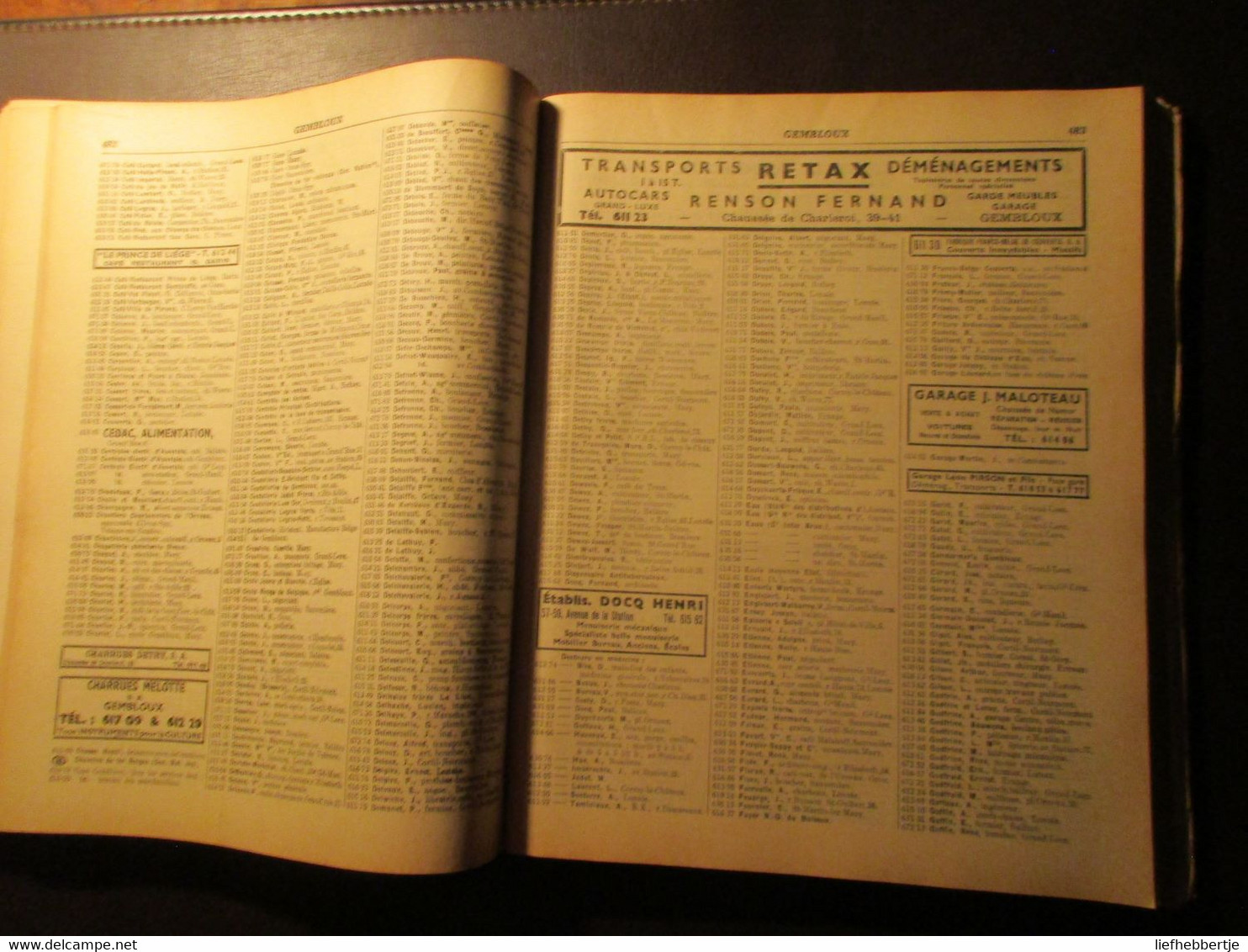 Indicateur officiel des téléphones - Telefoonboek - telefoongids = 1949 = Liège Namur Hainaut et Luxembourg