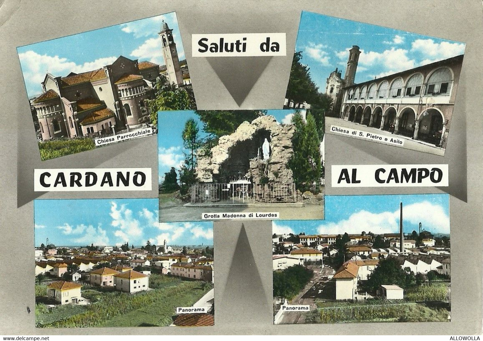 9167 " SALUTI DA CARDANO AL CAMPO " 5 VEDUTE   - CARTOLINA POSTALE  ORIGINALE SPEDITA 1965 - Souvenir De...