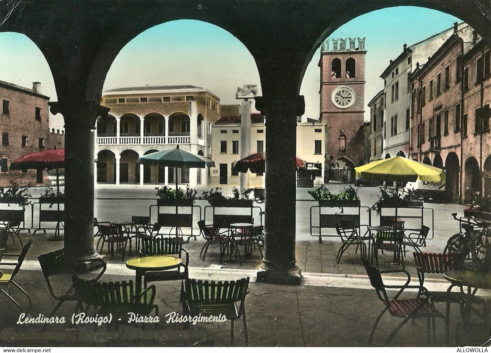 9178 "LENDINARA(ROVIGO)-PIAZZA RISORGIMENTO"DEHORS SOTTO I PORTICI-CART. POST. ORIG. SPED.1965 - Rovigo