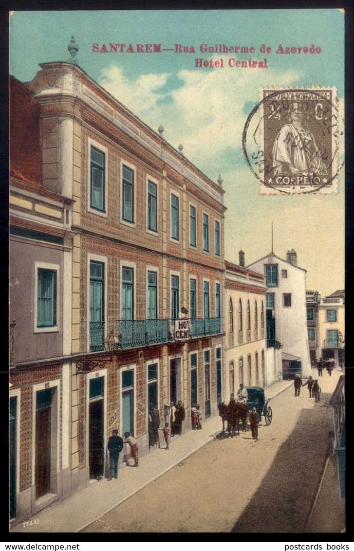 Santarém - Rua Guilherme De Azevedo - HOTEL CENTRAL (Loja Com Gelo). Old Postcard PORTUGAL - Santarem