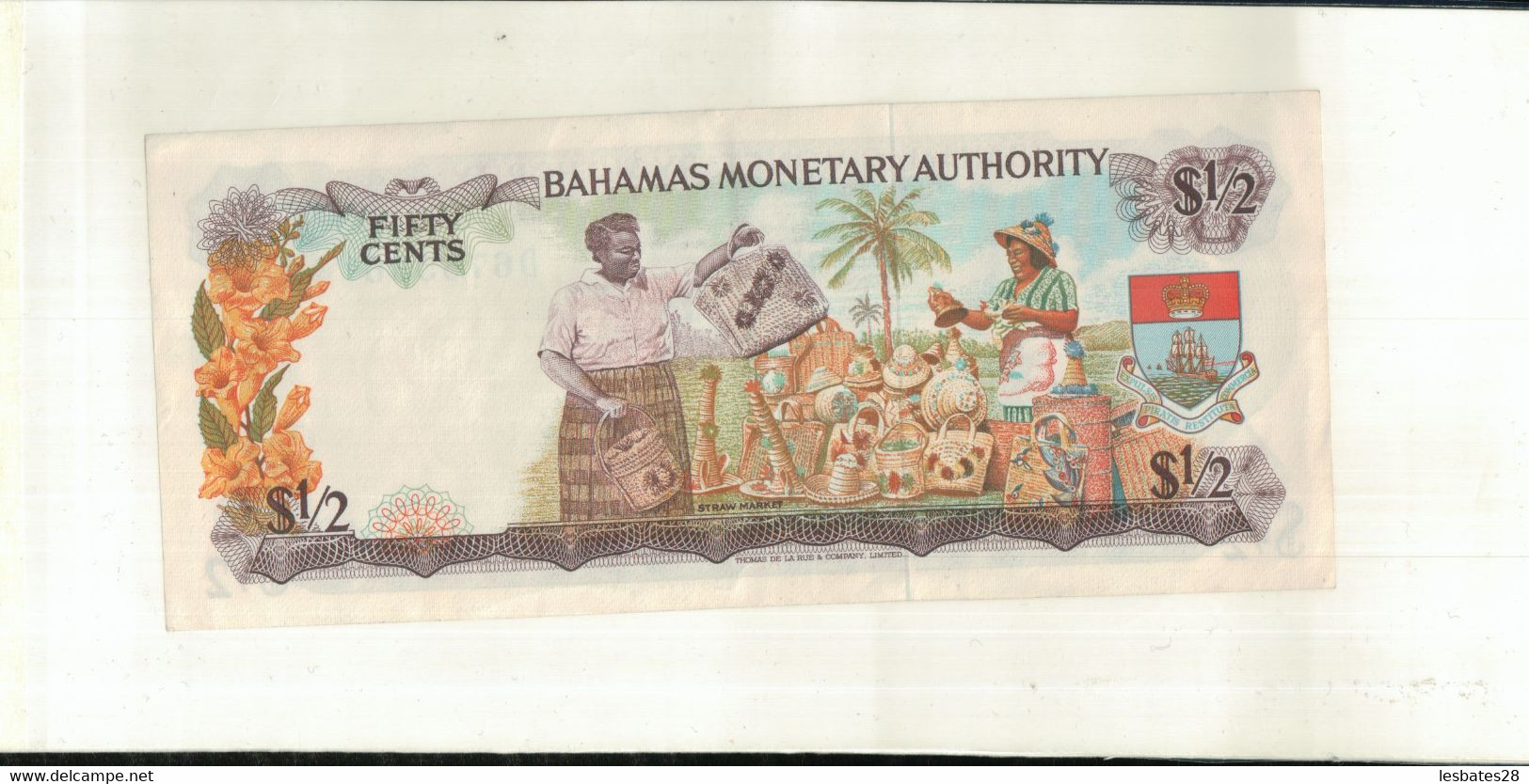 BILLET DE BANQUE BAHAMAS MONETARY AUTORITY FIFTY CENTS  ETAT / TTB  Sept 2020  Clas Noir 18 - Bahamas