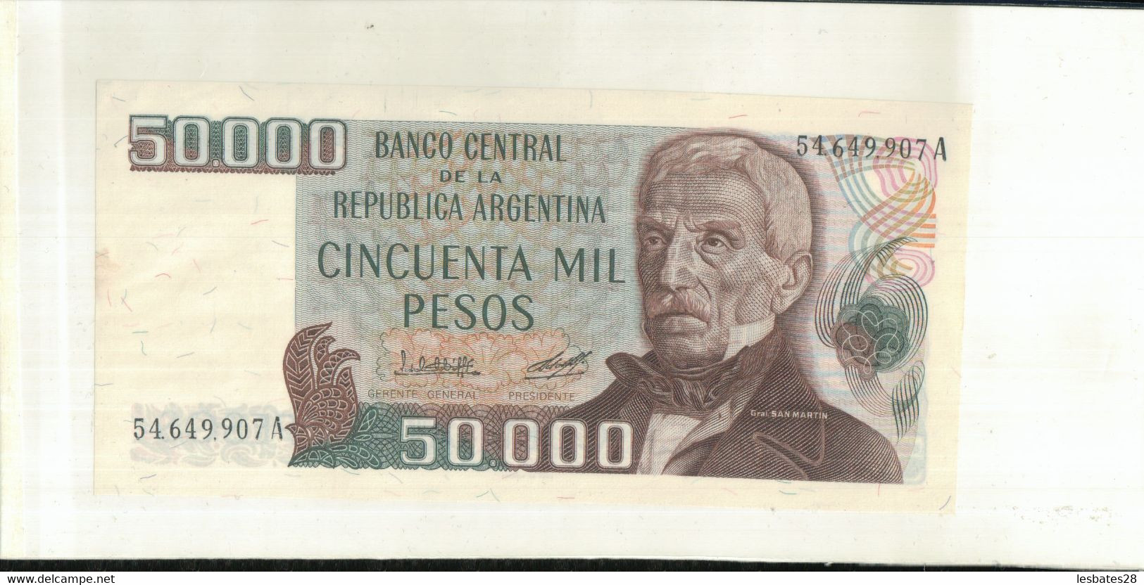 Billet Banque ARGENTINE  50.000 Pesos 1979  TTB+  Sept 2020  Clas Noir 18 - Bolivia