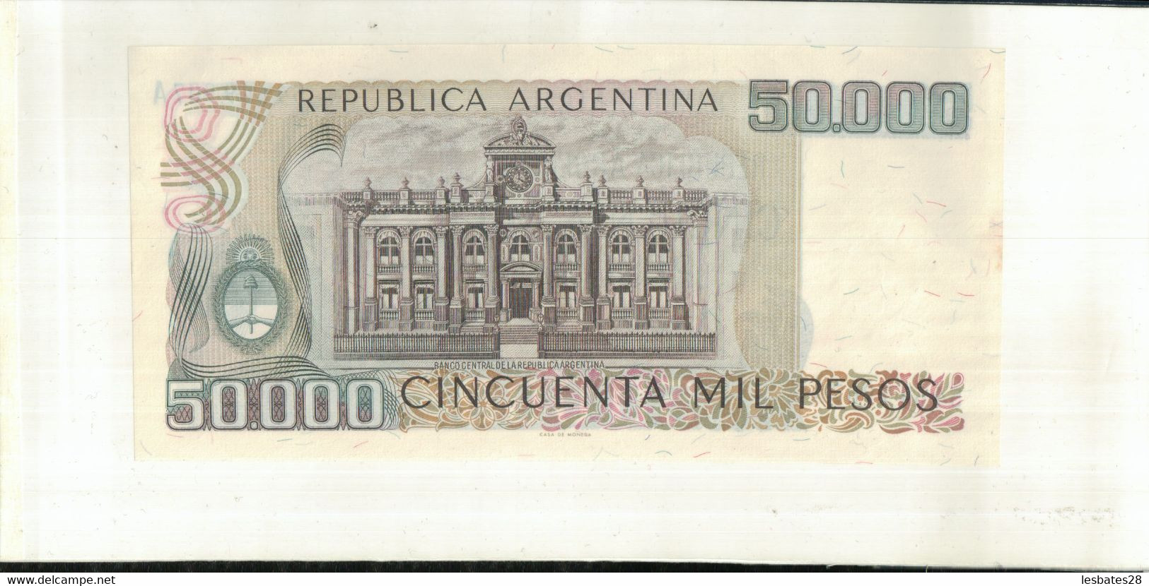 Billet Banque ARGENTINE  50.000 Pesos 1979  TTB+  Sept 2020  Clas Noir 18 - Bolivie