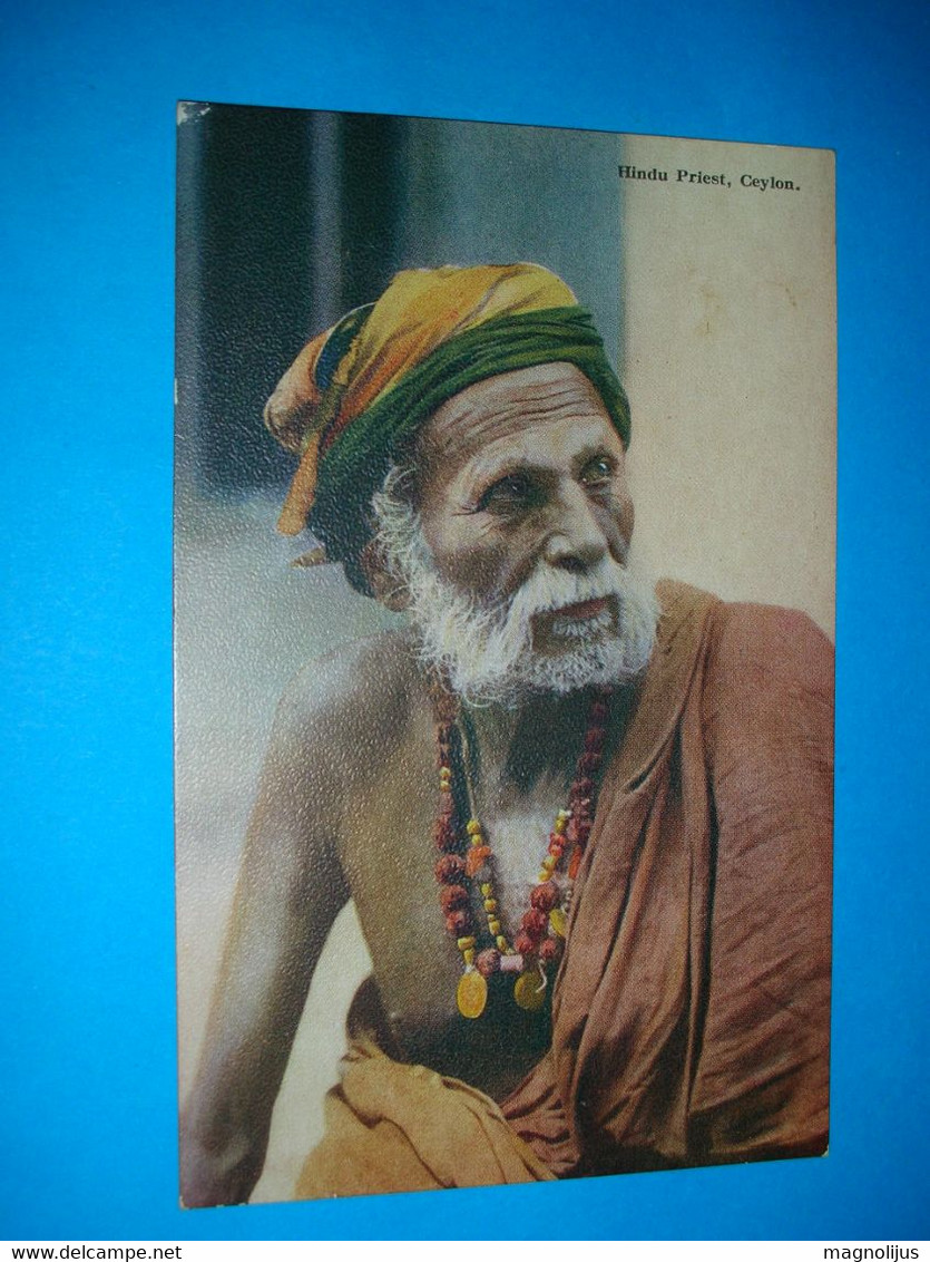 Asia,Ceylon,Colombo,old Hindu Priest,Buddhism Religion,buddhist,ethnics,folklore,Sri Lanka,Plates "Art" Vintage Postcard - Bouddhisme