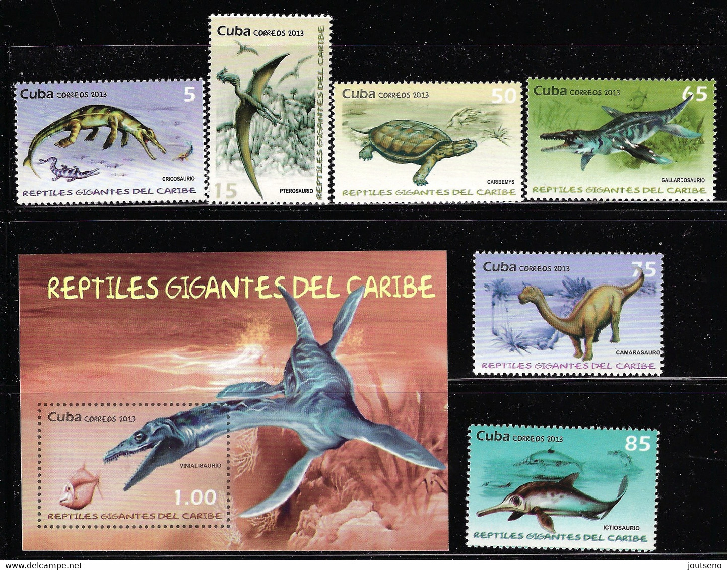CUBA 2013 REPTILES STAMPWORLD 5685-5691 MNH - Unused Stamps