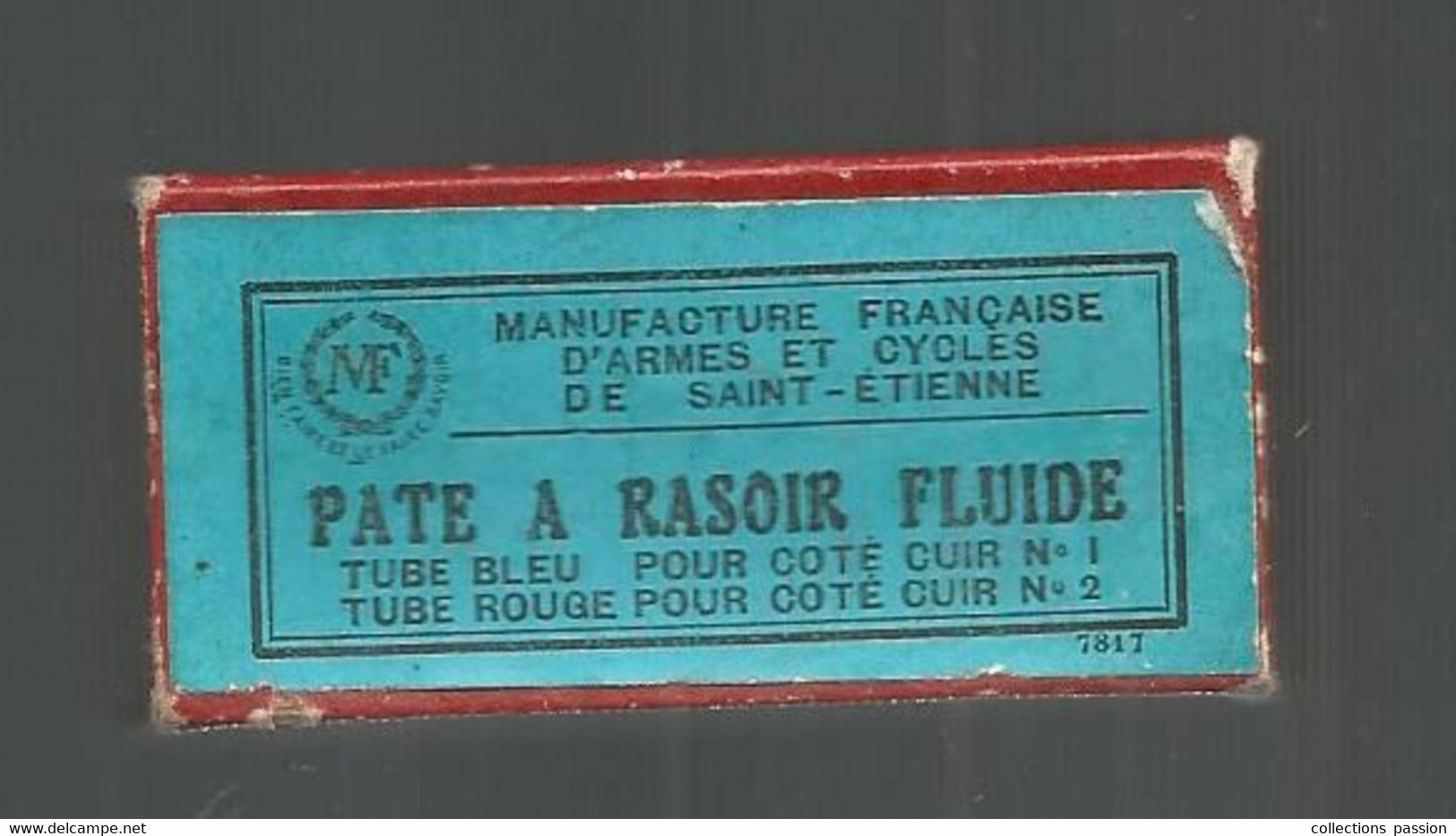 Dans Boite , Pate à Rasoir ,2 Tubes,manufacture Française D'armes Et Cycles De Saint Etienne,4 Scans , Frais Fr 3.15 E - Altri & Non Classificati