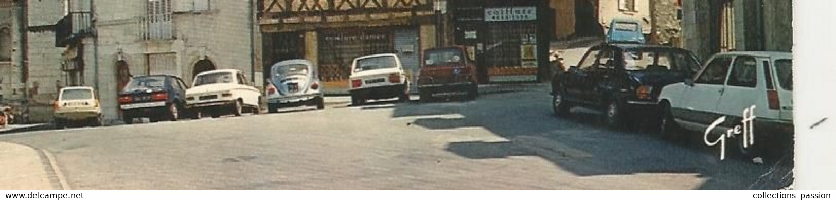 Cp , Automobiles , RENAULT 5 .... 49 , Saumur ,  Vieilles Maisons Et église SAINT PIERRE ,  Vierge, 2 Scans - Passenger Cars