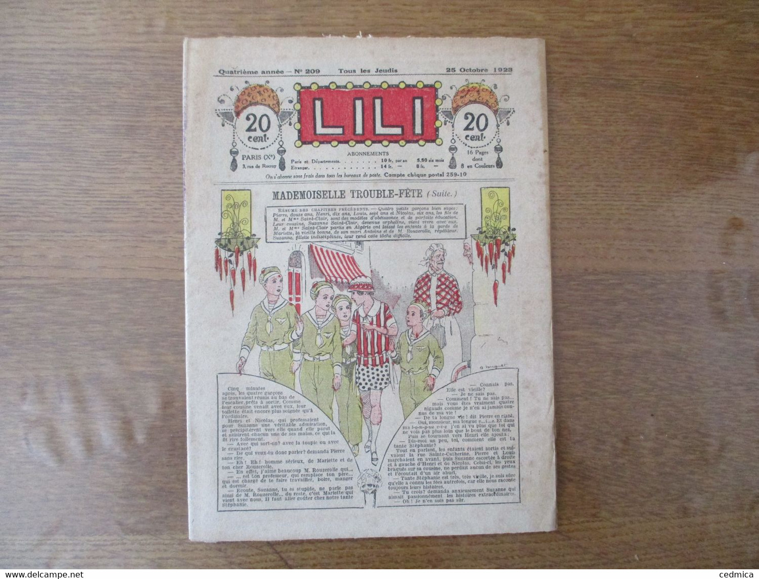 LILI N°209 DU 25 OCTOBRE 1923 - Lili L'Espiègle