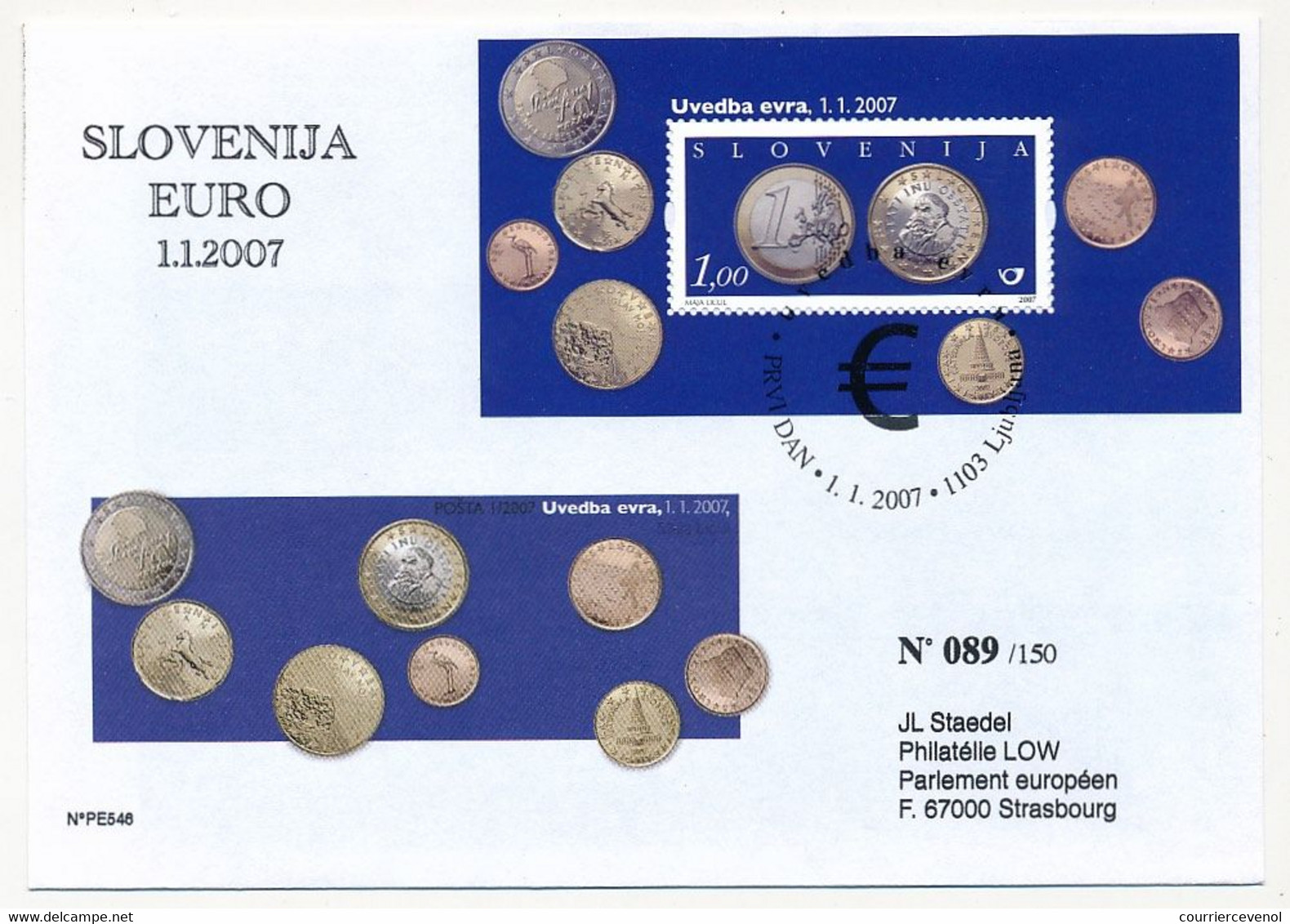 SLOVENIE - Enveloppe L'EURO... 1/1/2007 - Albania