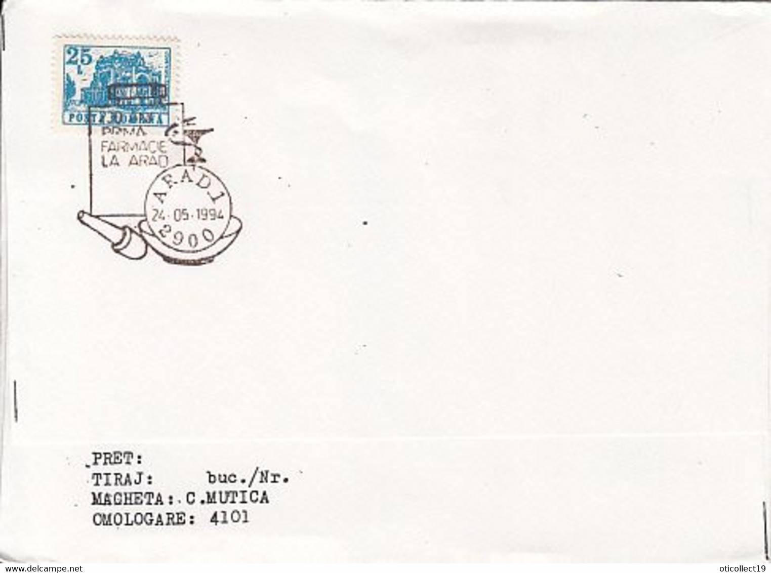 HEALTH, PHARMACY, FIRST PHARMACIST IN ARAD, SPECIAL COVER, 1994, ROMANIA - Pharmacy