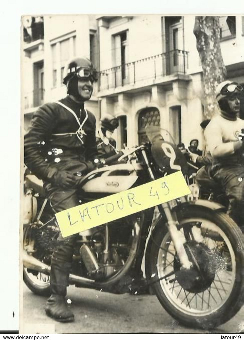 NARBONNE  Photo Moto Norton   Archive Narbonne Moto Club 1946  1950 11.5 X 16 Cm - Motor Bikes