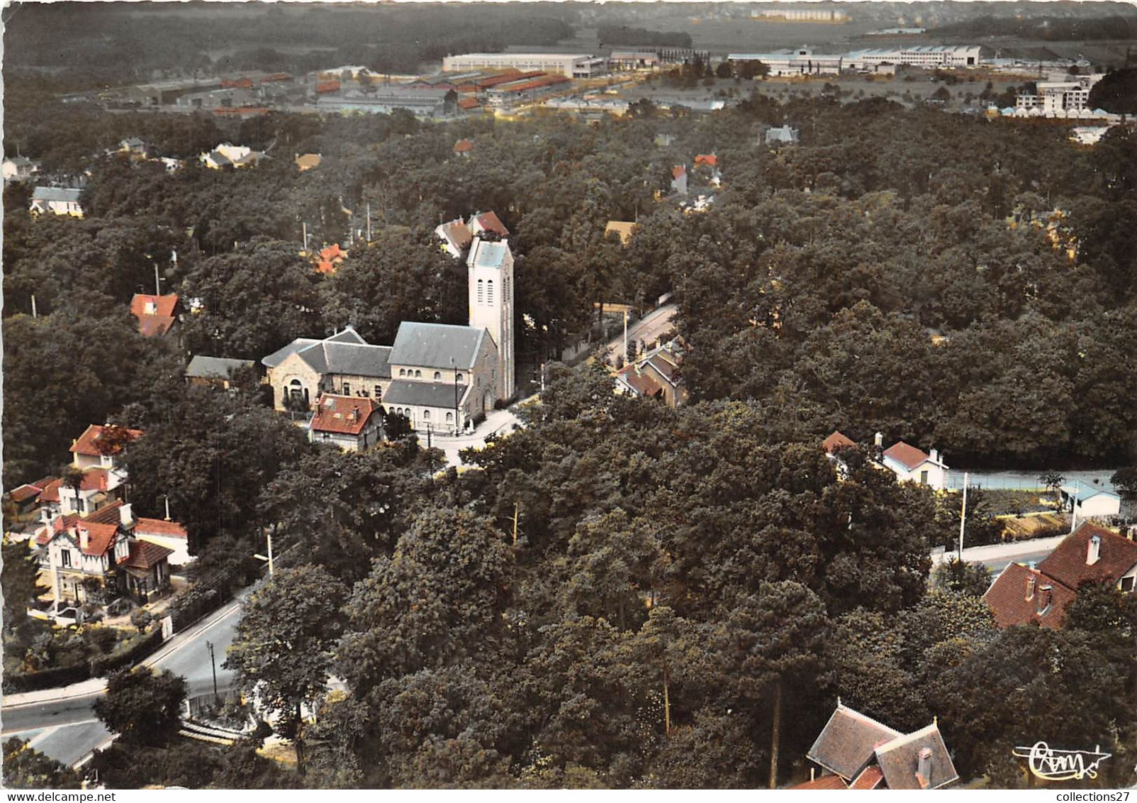 95-BEAUCHAMP- VUE AERIENNE DE L'EGLISE - Beauchamp