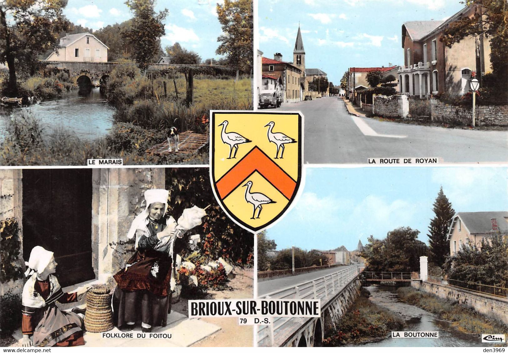 BRIOUX-sur-BOUTONNE - Le Marais - La Route De Royan - Folklore Du Poitou, Fileuse - Blason - Brioux Sur Boutonne