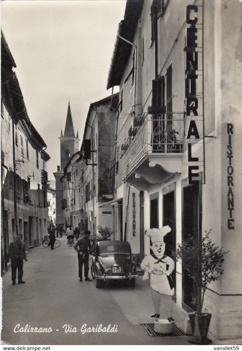 CALIZZANO-SAVONA-VIA GARIBALDI-ANIMATISSIMA-CARTOLINA VERA FOTOGRAFIA VIAGGIATA 1958-1963 - Savona