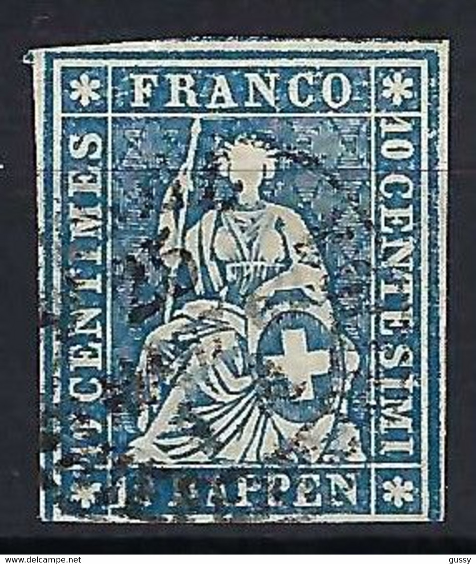 SUISSE 1862: Le ZNr. 23G, B Obl. CAD Basel Du 25.III.62 - Gebraucht