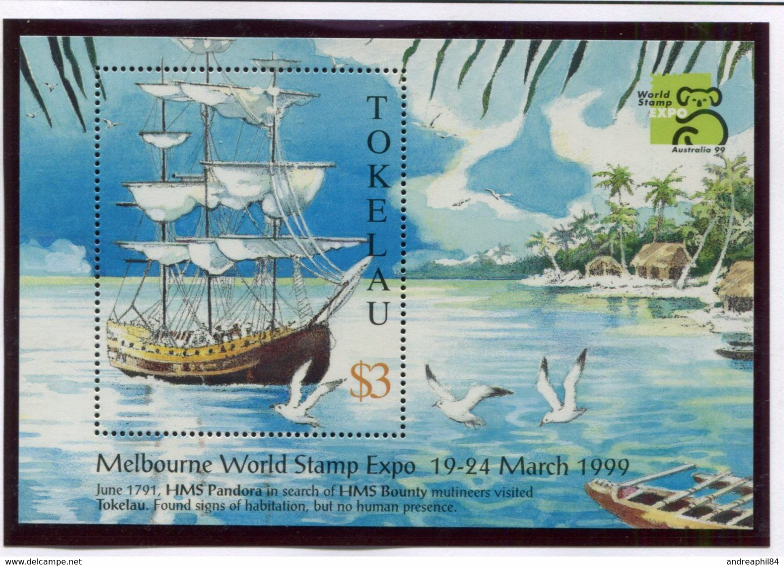 Tokelau 1999 Bf 26 Esposizione Filatelica A Melbourne Mnh - Tokelau