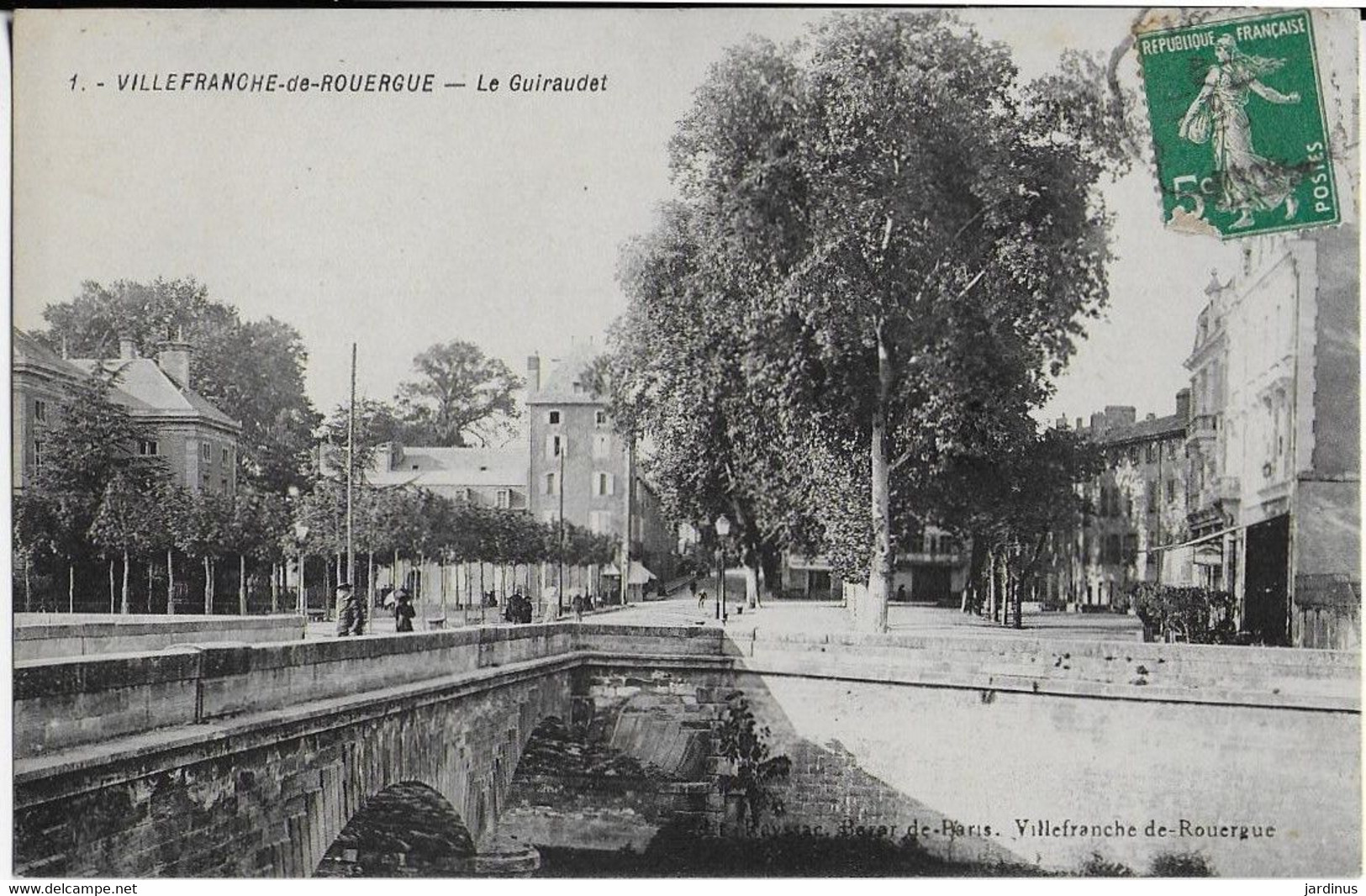 VILLERANCHE DE ROUERGUE : Le Guiraudet Animée - Pont  ( 1911 ) - Villefranche De Rouergue