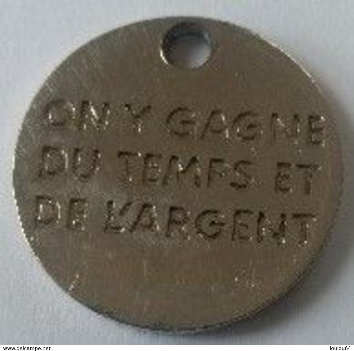 Jeton De Caddie - PG - On Y Gagne Du Temps Et De L'argent - En Métal - - Trolley Token/Shopping Trolley Chip