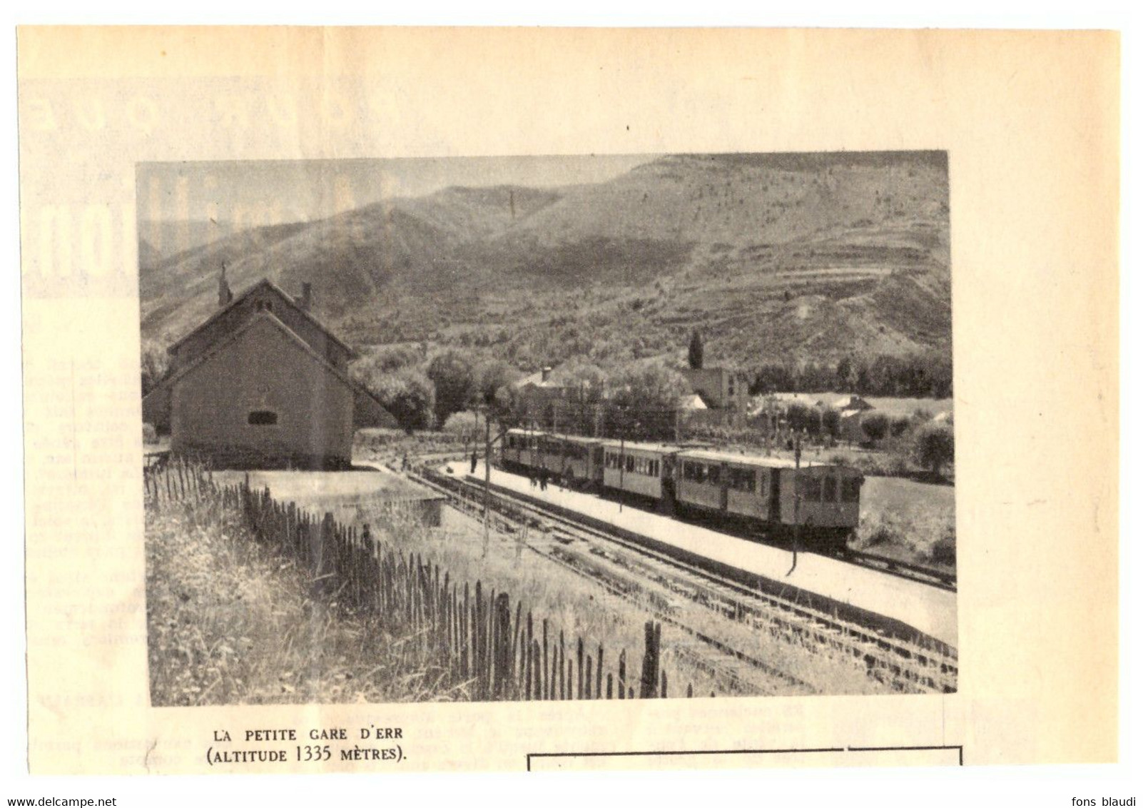 1952 - Iconographie - Err (Pyrénées-Orientales) - La Petite Gare - PRÉVOIR FRAIS DE PORT - Ohne Zuordnung