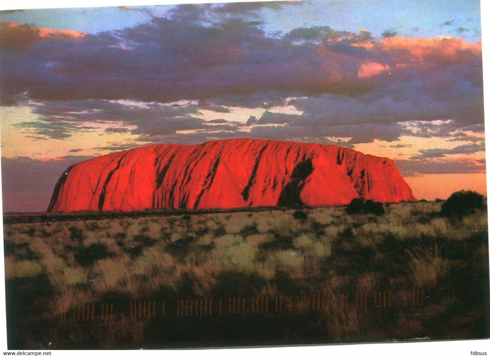 2001 Anangu -  Uluṟu - Ayers Rock  At Sunset - With Stamp Nandroya Falls - - The Red Centre