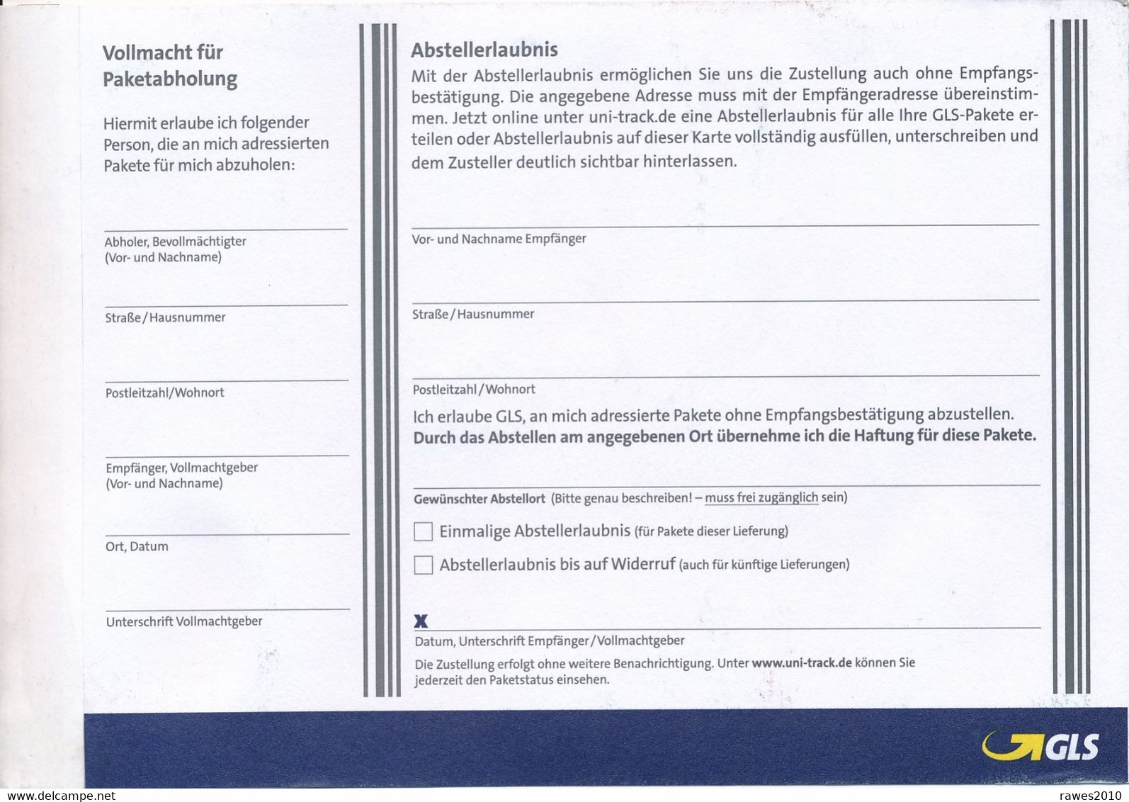 BRD / Bund GLS Päckchen - / Paketinformationsschein 2020 - "Paket Müllplatz" - Lettres & Documents