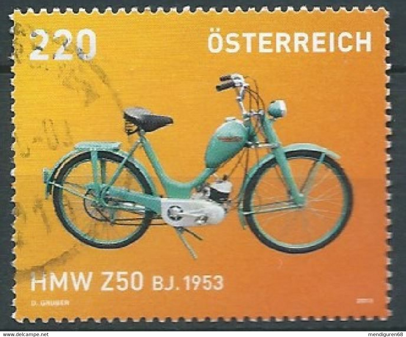 ÖSTERREICH AUTRICHE AUSTRIA 2013 Motorcycle:  HMW- Z50 (1953) 220C USED  Mi 3047 Sc 2421 Yt 2876 Sg 3199b - Gebruikt