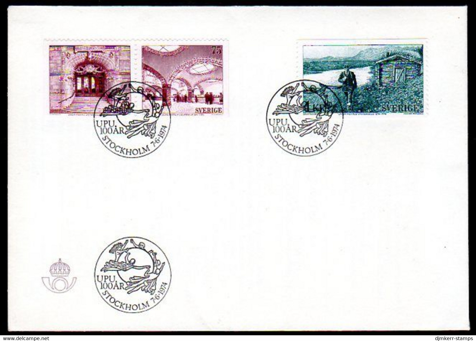 SWEDEN 1974 UPU Centenary  FDCs.  Michel 859-61 - FDC