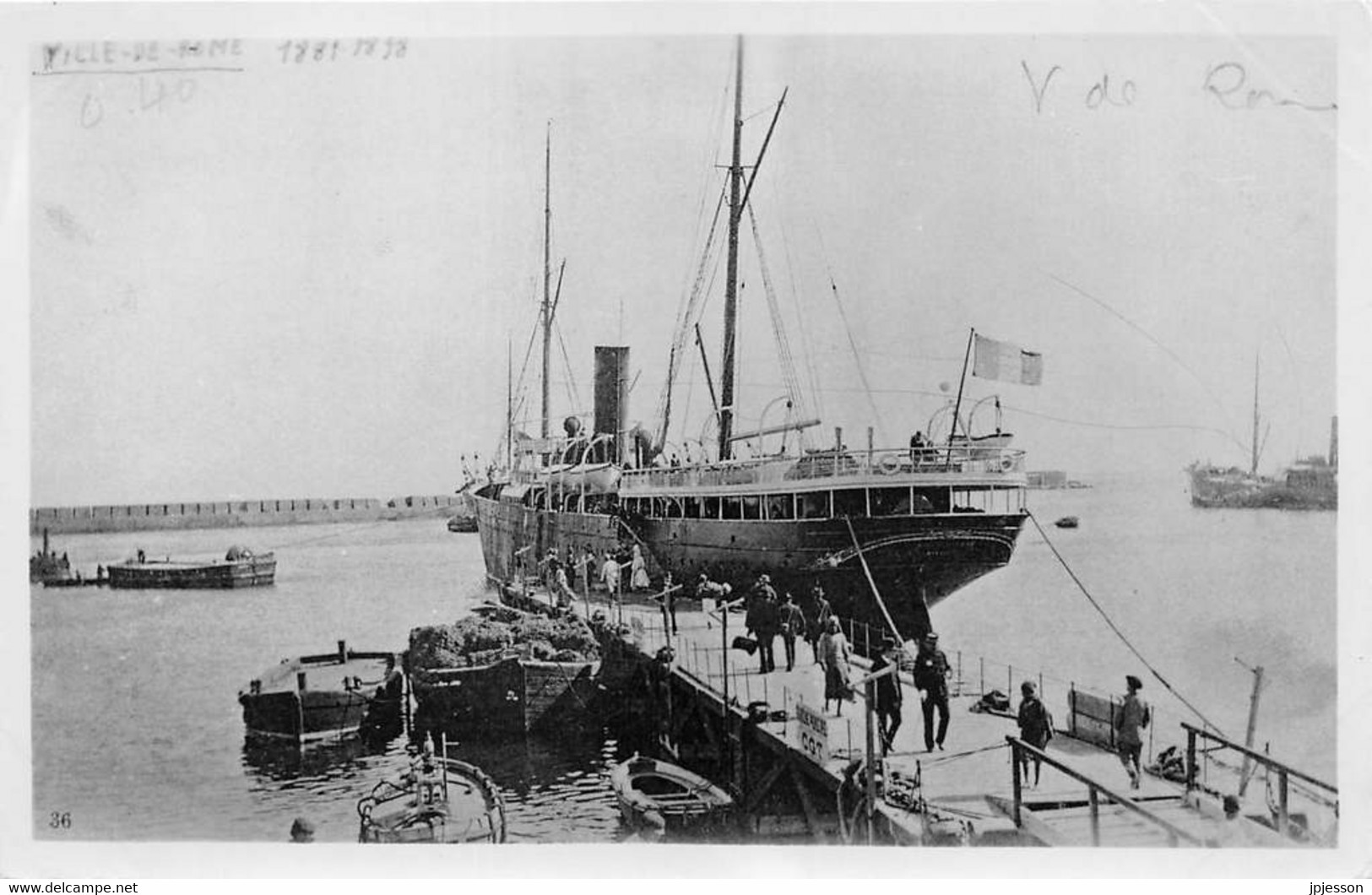 BATEAU DE COMMERCE - PHOTOGRAPHIE - "VILLE DE ROME" - TIRAGE TARDIF - Koopvaardij