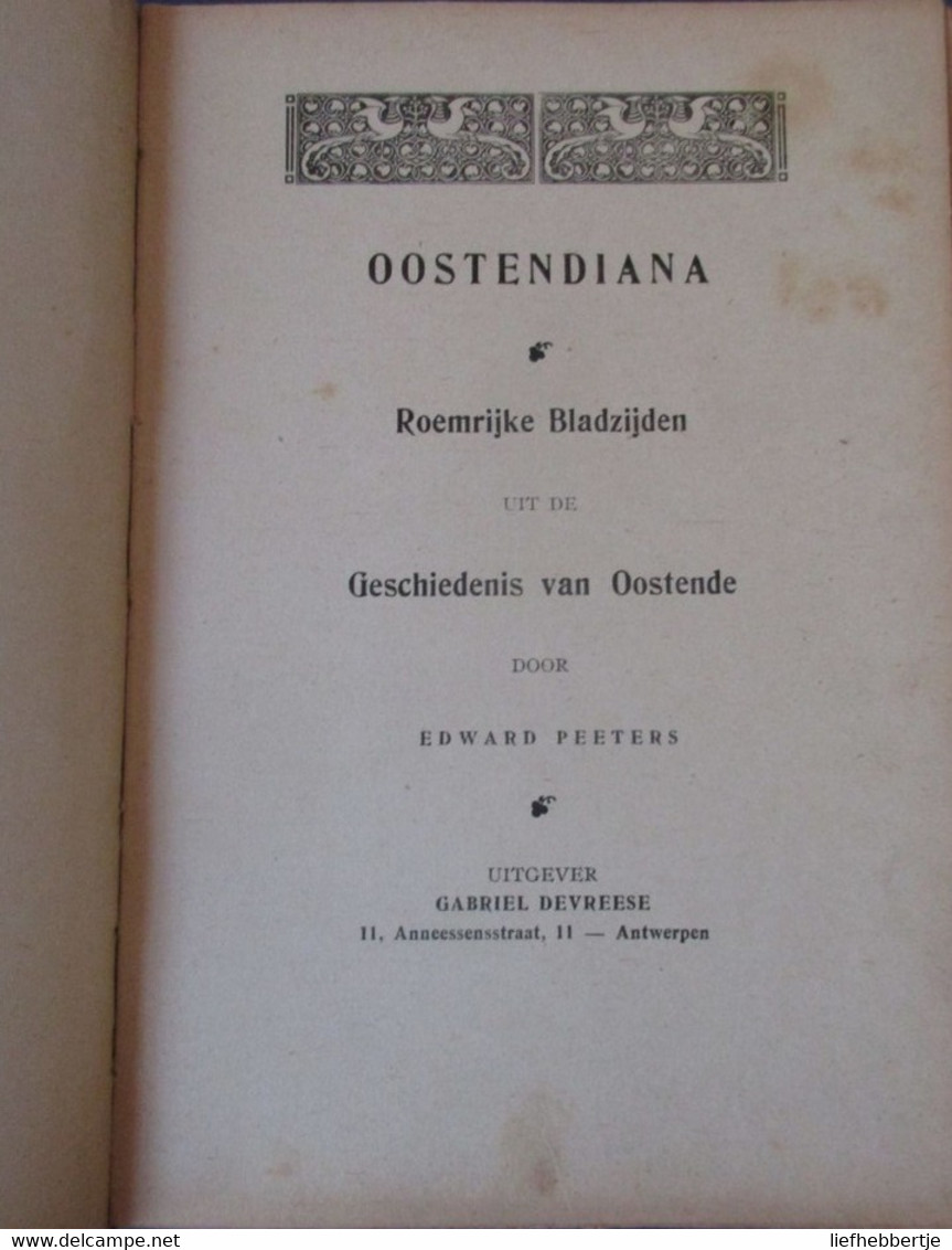 Oostendiana - Door E. Peeters - Oostende - History