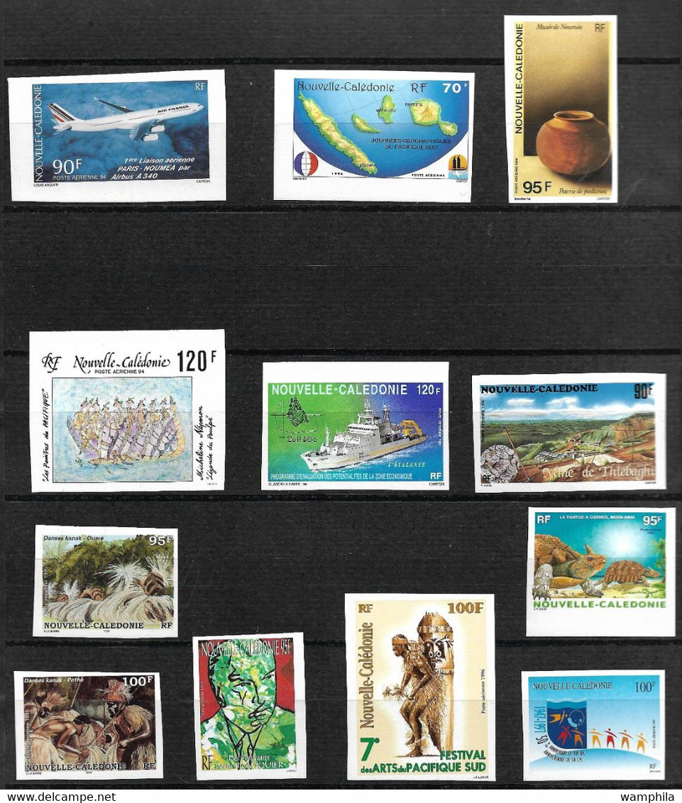 Nouvelle-Calédonie 1983/1997 un lot de 93 timbres non dentelés** cote 870,50€