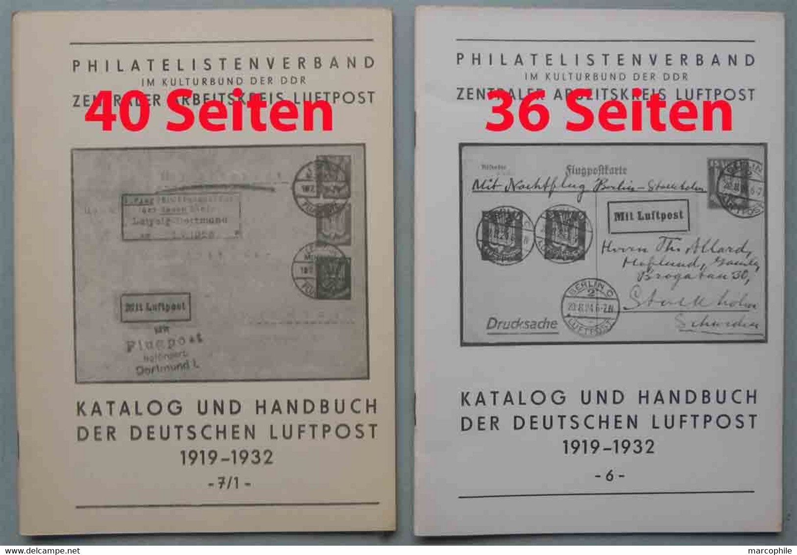 DEUTSCHE LUFTPOST 1919/1932 / HANDBUCH UND KATALOG / 18 BÄNDER / 11 BILDER (ref 1550) - Poste Aérienne & Histoire Postale