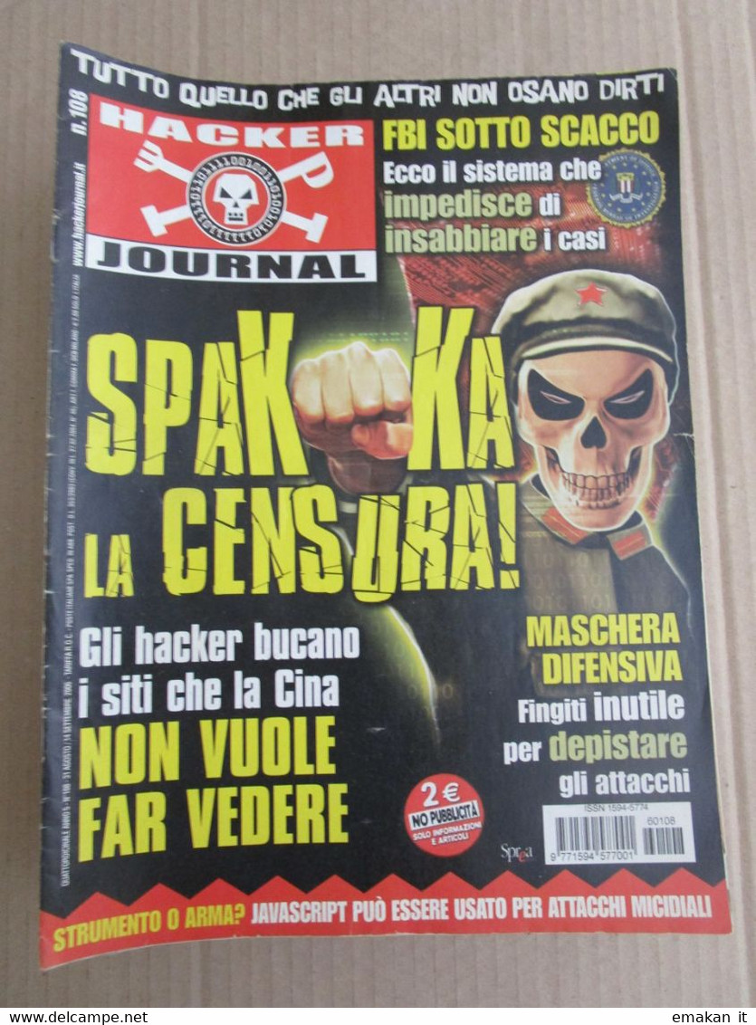 # HACKER JOURNAL N 108 MOLTI ALTRI NUMERI DISPONIBILI - Mode