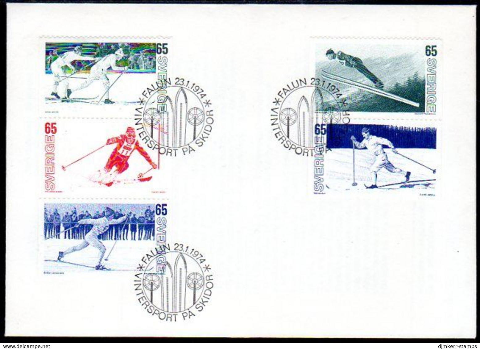 SWEDEN 1974 Ski Sports FDC.  Michel 836-40 - FDC