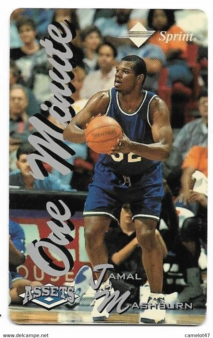 Sprint U.S.A., Basketball, Tamal Mashburn, 1 Minute Calling Card, # Basket-3,  Expired In 1996, No Value - Sport