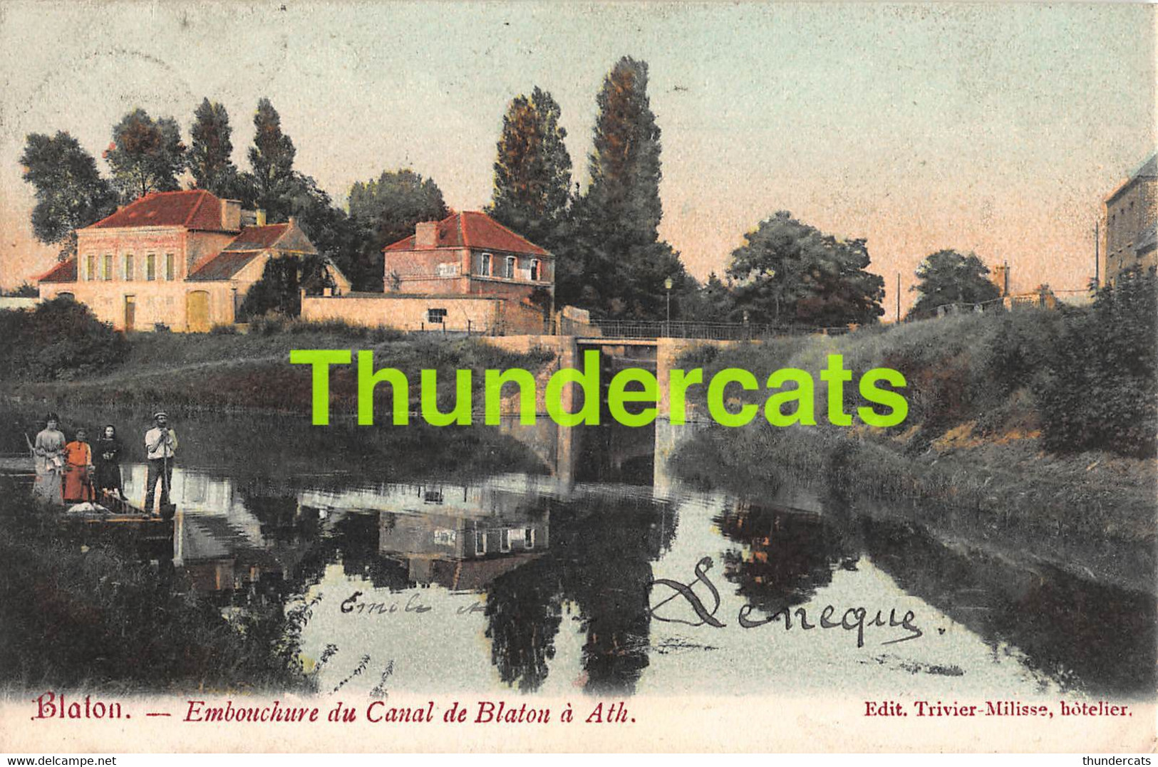 CPA BLATON EMBOUCHURE DU CANAL DE BLATON A ATH CARTE COLORISEE - Bernissart