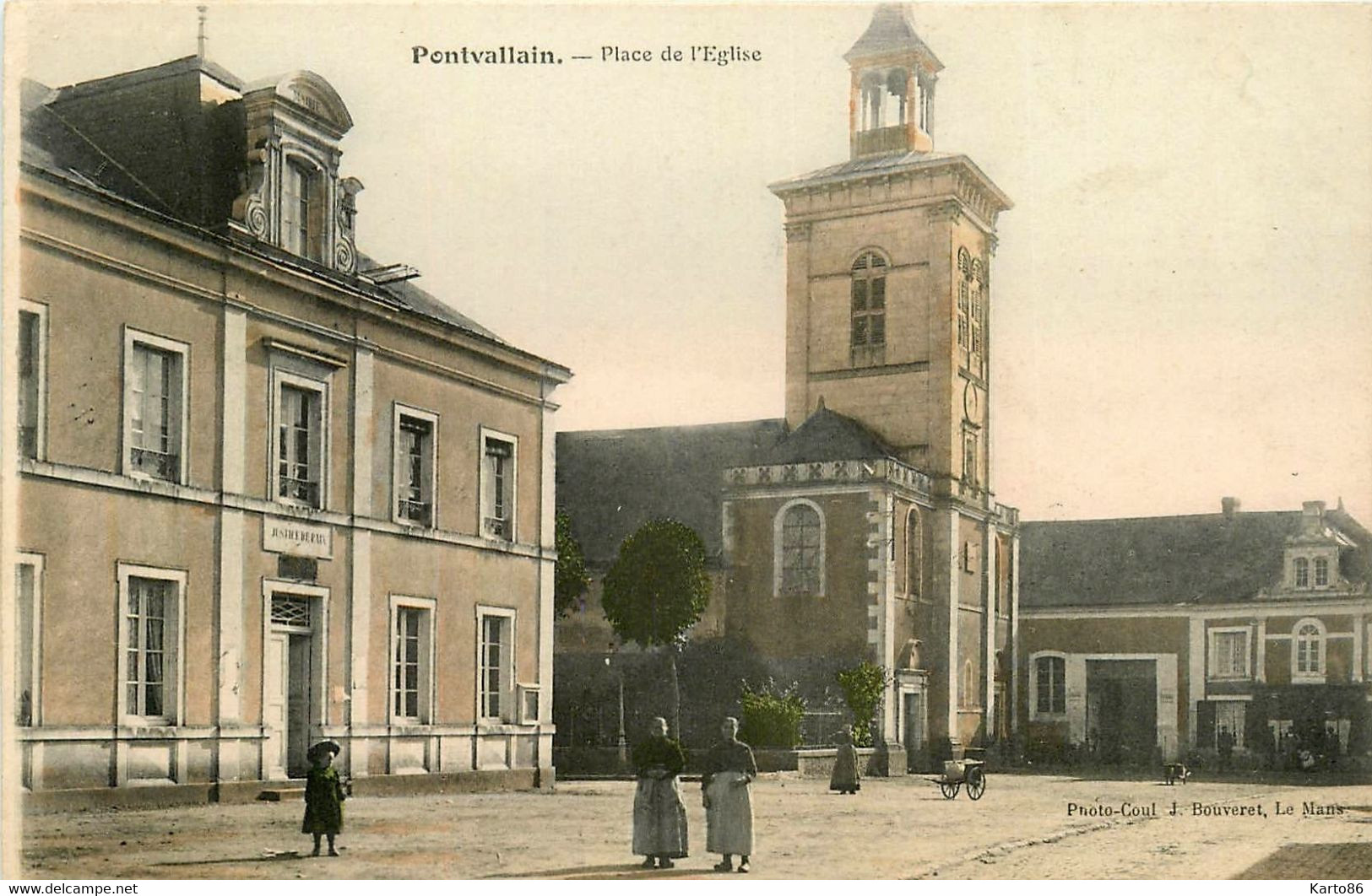 Pontvallain * Place De L'église * Justice De Paix - Pontvallain