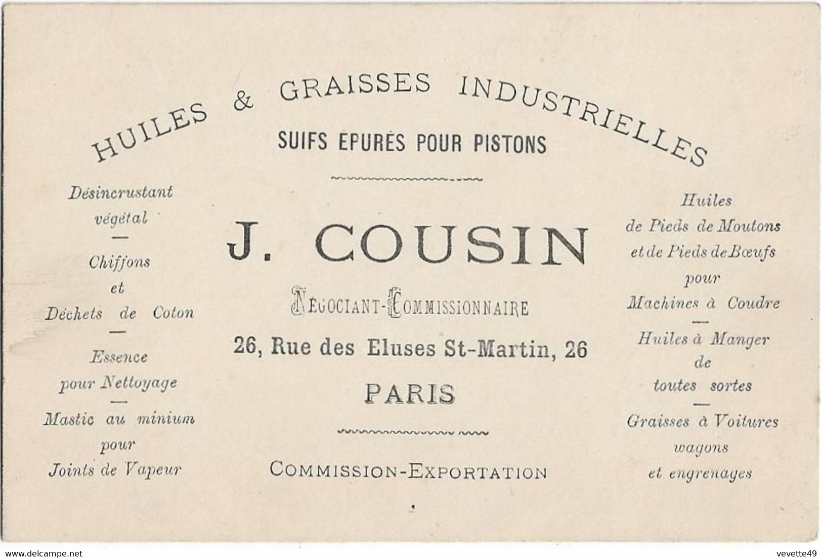 Paris : Pub J. Cousin Rue Des Ecluses St-Martin - District 10