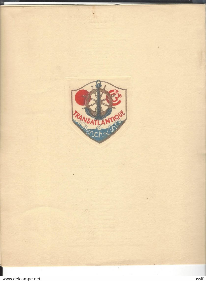 5 Menus Paquebot ( Normandie Mai 1937 Marseille Lhôte , Ile de France 1933 Georges Plasse , Bremen  1893 ..............